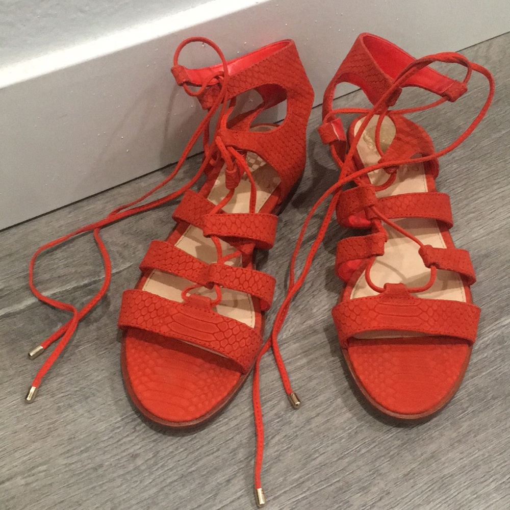 Vince Camuto Red Orange Gladiator Sandal - Picture 3 of 5